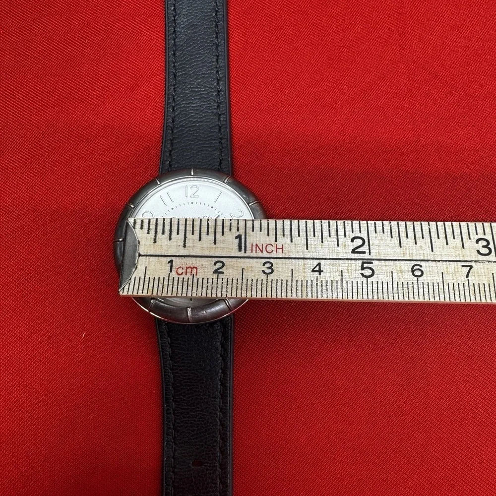 Thumm & Co Abbey Silver Tone Watch With Black Band UNTESTED‎ Battery?